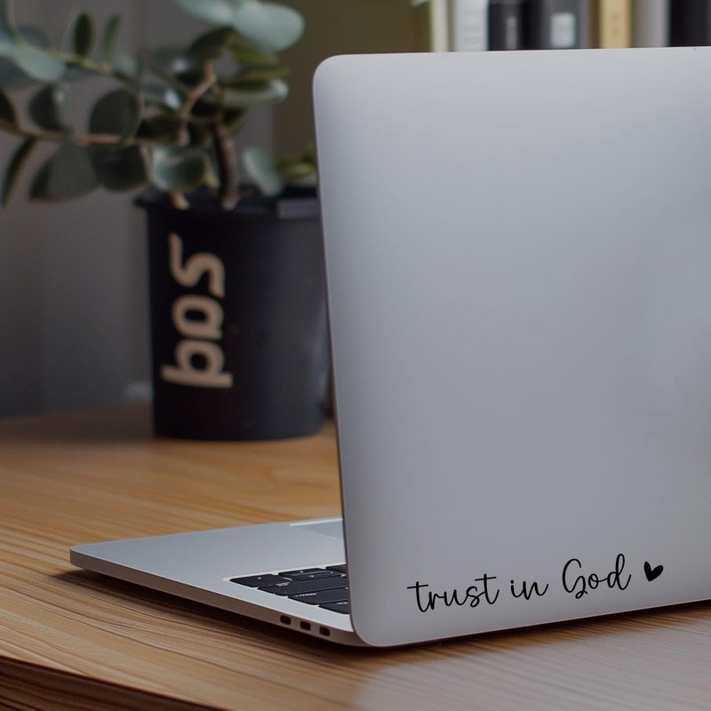 WCDHOR 2 x Trust in God Rearview Mirror Decal Water Bottle Stickers Affirmation Reminder Sticker Laptop Bumper Sticker Tumbler Vinyl Sticker Car Mirror Decal New Car Decor (Trust in God, Black) - Image 3